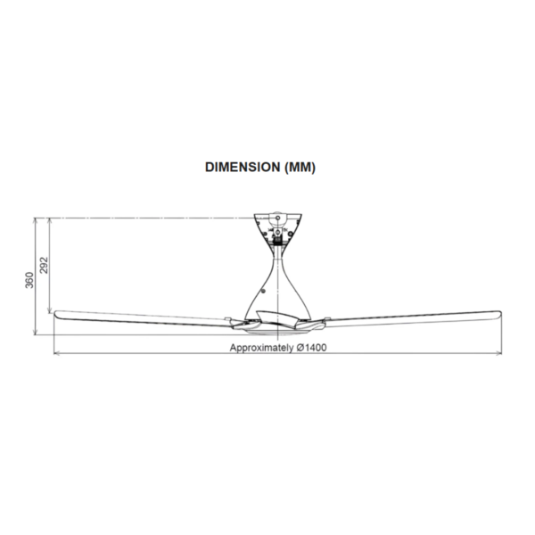 KDK 56" 4 ABS BLADE R/CONTROL CEILING FAN WITH DC MOTOR - BROWN | K14RH-PBR